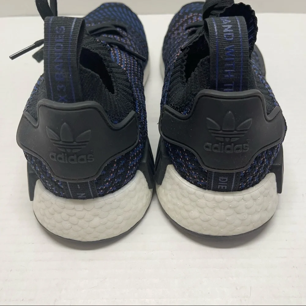Adidas NMD R1 Primeknit Indigo Stripe Sneakers Sz 11